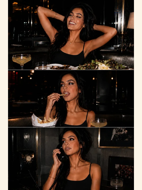Three-panel adult nightlife fashion photo story